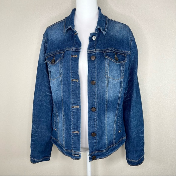 1822 Denim Jackets & Blazers - 1822 Denim Axe Blue Heritage Stretch Cotton Classic Trucker Jean Jacket Sz M